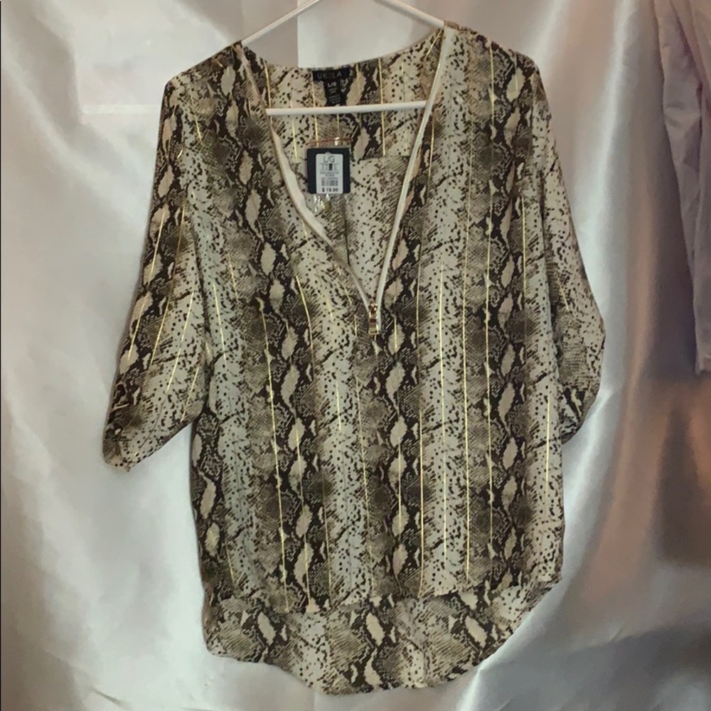 Snake Design Zipper Evening Top